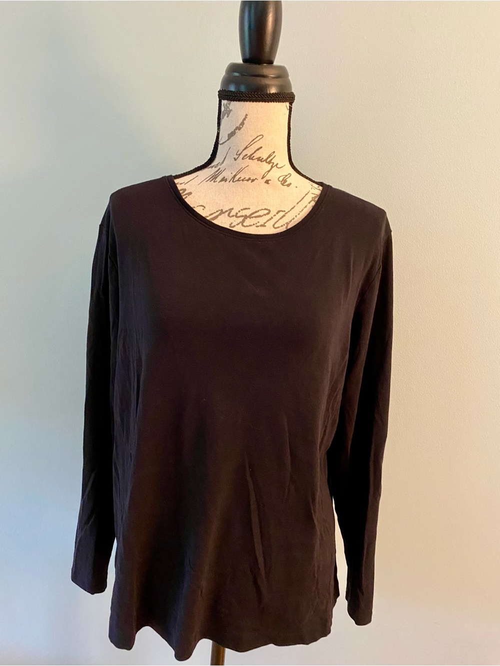 Women’s Croft & Barrow Black Long-Sleeve Scoop Neck Tee Size XXL